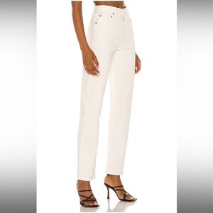 Agolde 90s pinch waist jean, drum off white, size 25